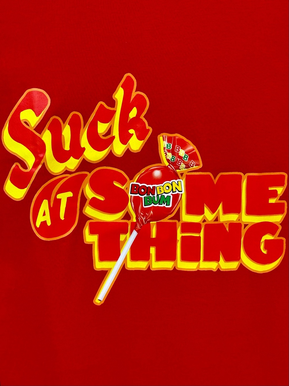 NWT Miami FC Soccer Promo Tee Med. Marlboro Red Bon Bon Bum “Suck at Something”!
